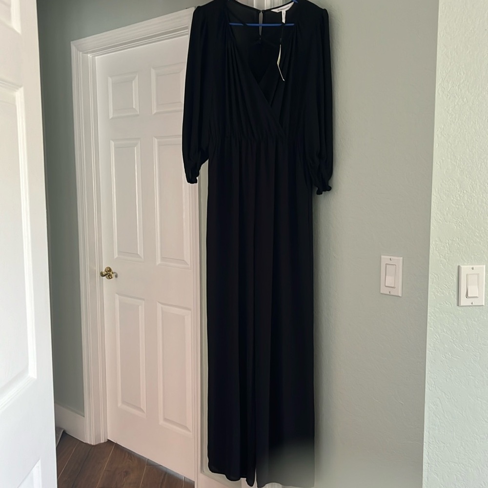 NWT BCBG black  3/4 sleeve long pants jumpsuit size small